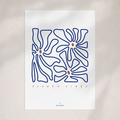 BLUE FLOWER VIBES ・ Affiche