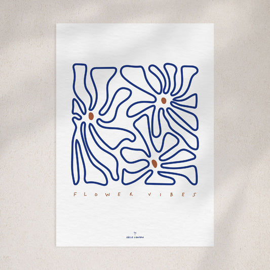 BLUE FLOWER VIBES ・ Affiche