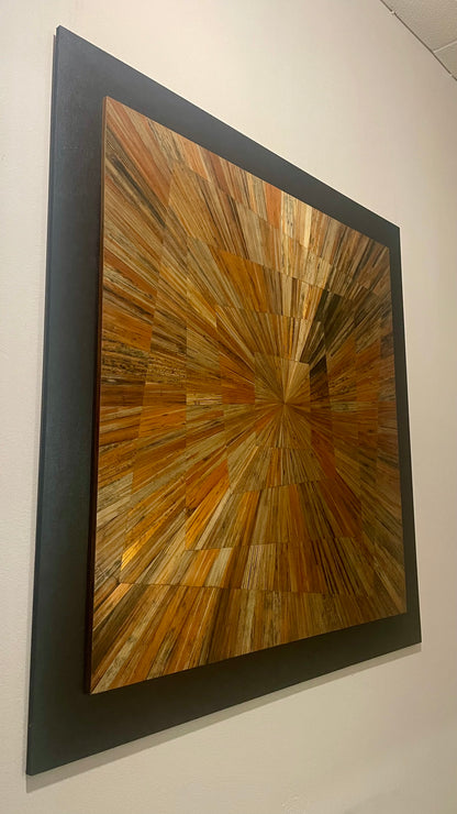 Convergence - tableau en marqueterie de paille