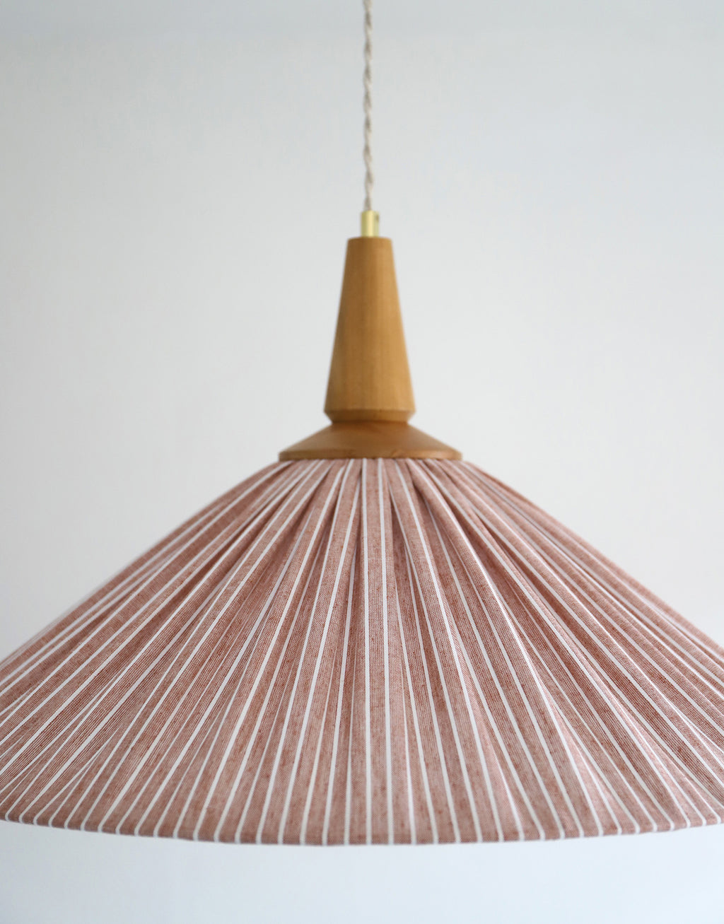 Suspension ELEONORE 60 cm, lin et coton rayé terra