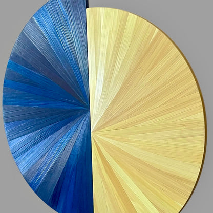 HALO Nuit dorée — Sculpture en marqueterie de paille Ø30 cm
