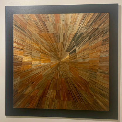 Convergence - tableau en marqueterie de paille