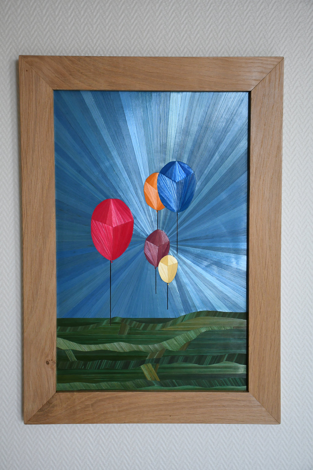 tableau en marqueterie de paille