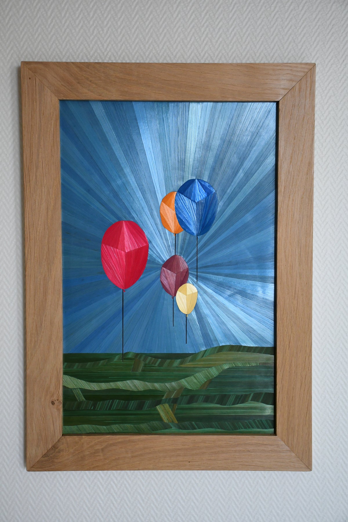 tableau en marqueterie de paille