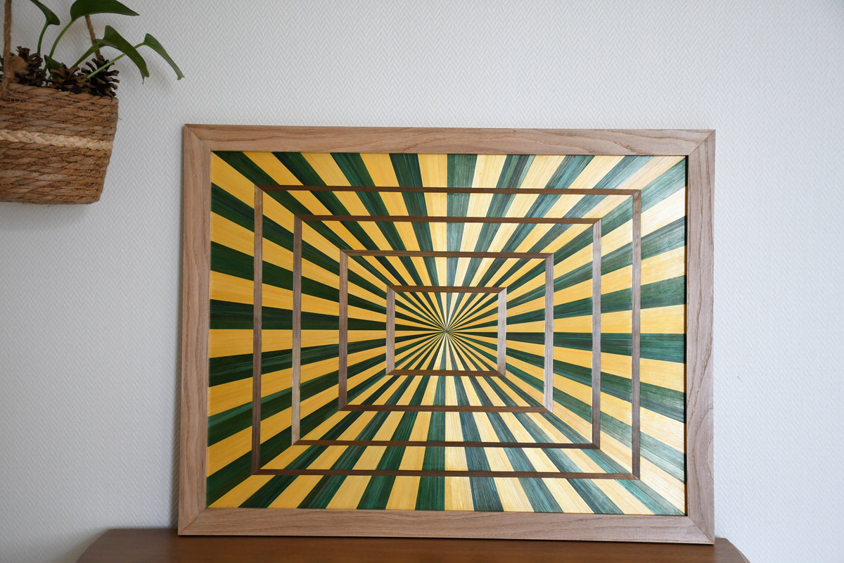 tableau en marqueterie de paille