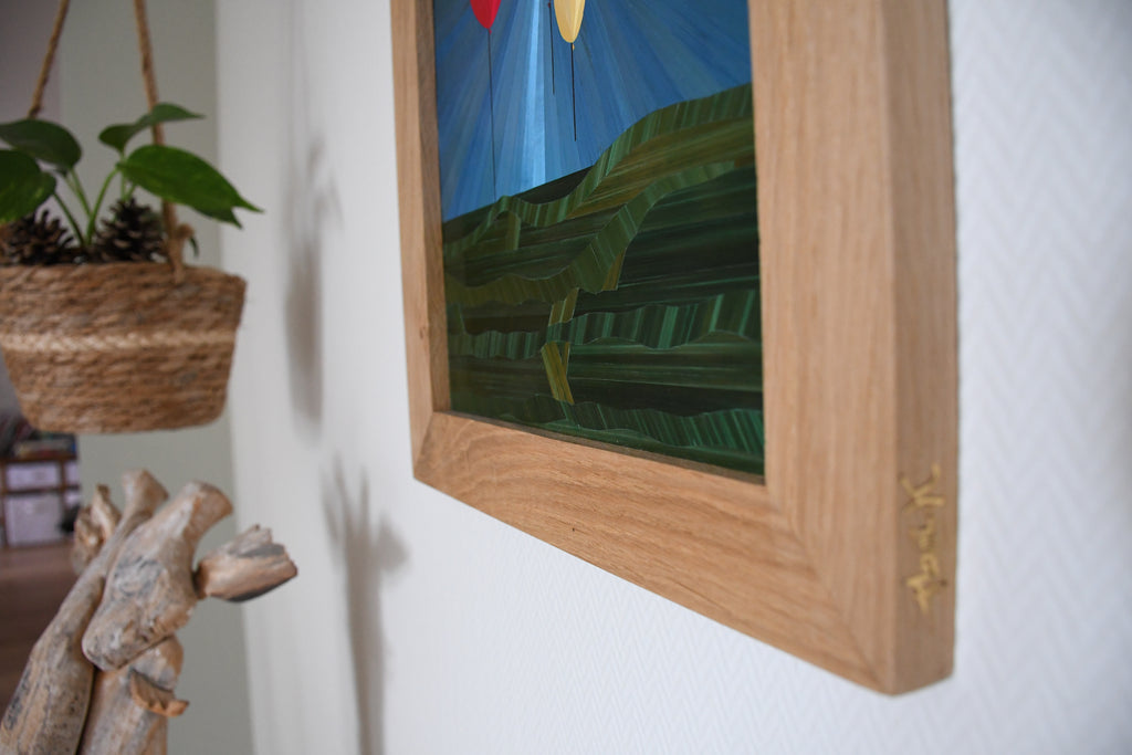 tableau en marqueterie de paille