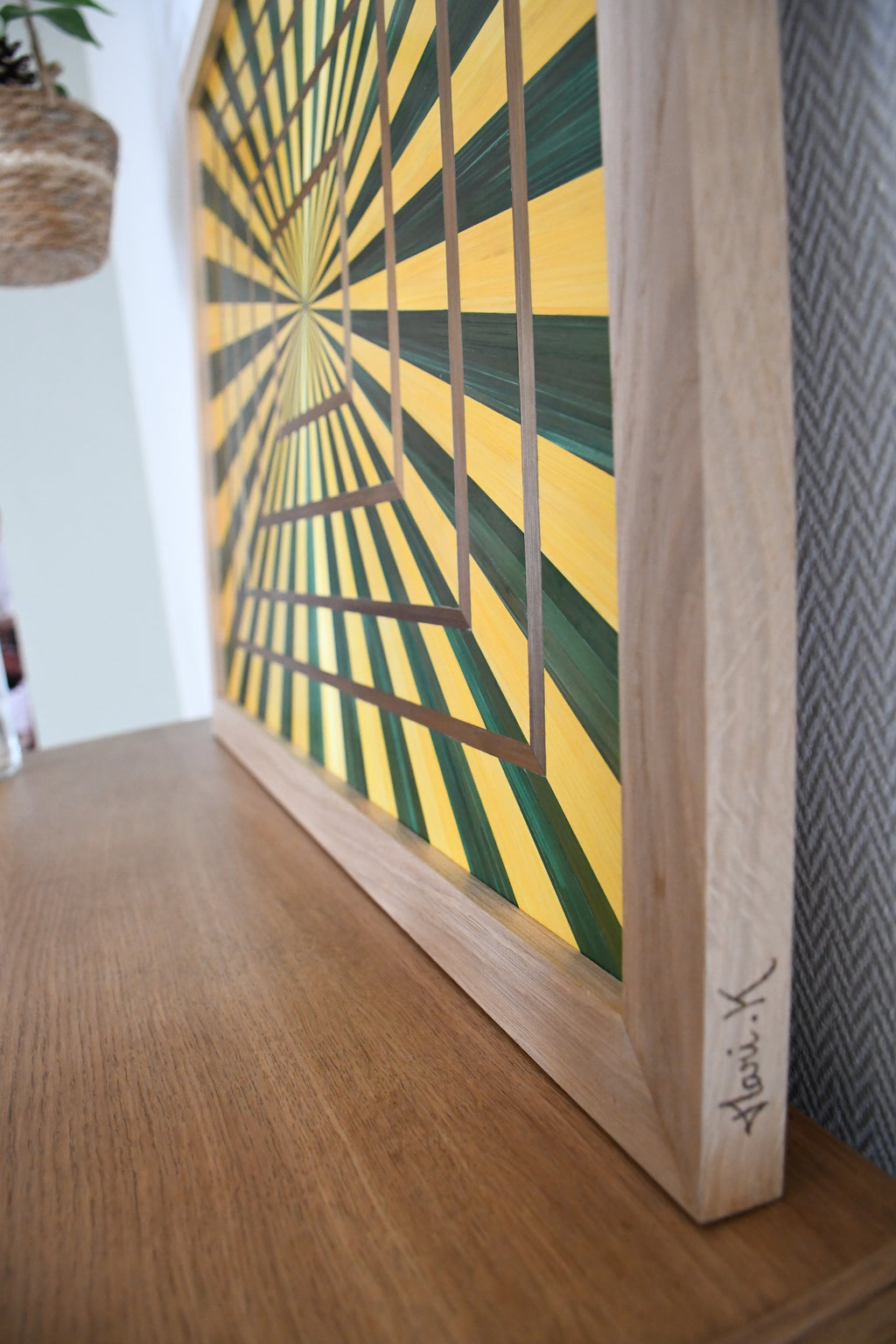 tableau en marqueterie de paille
