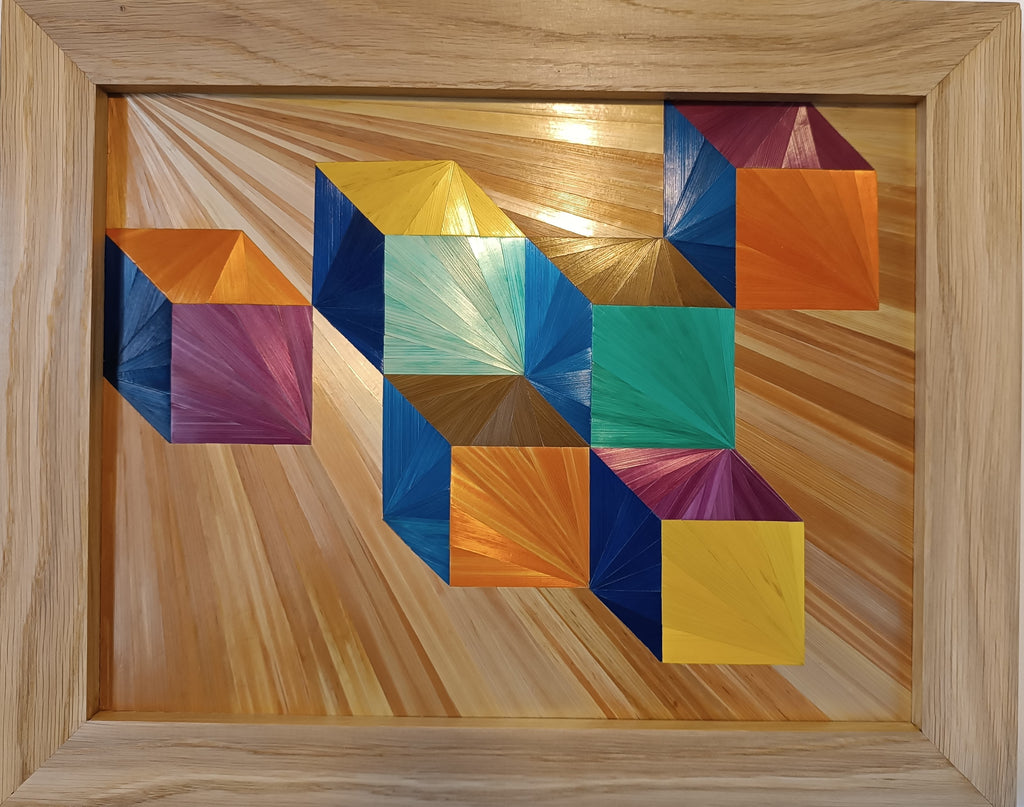 tableau en marqueterie de paille