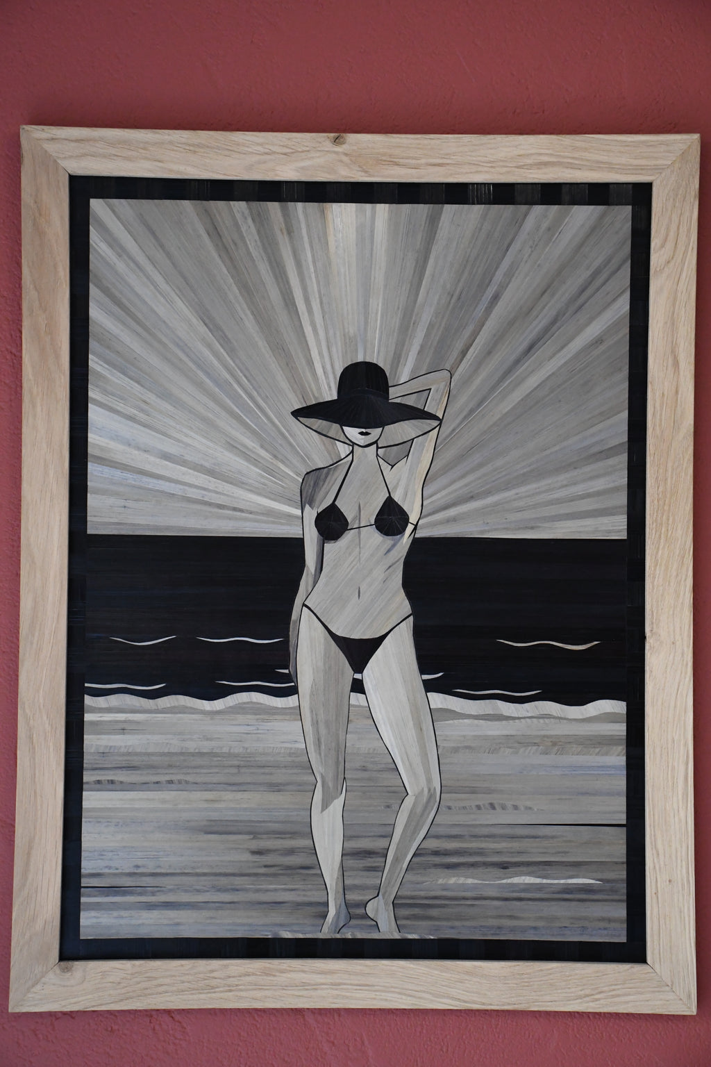tableau en marqueterie de paille