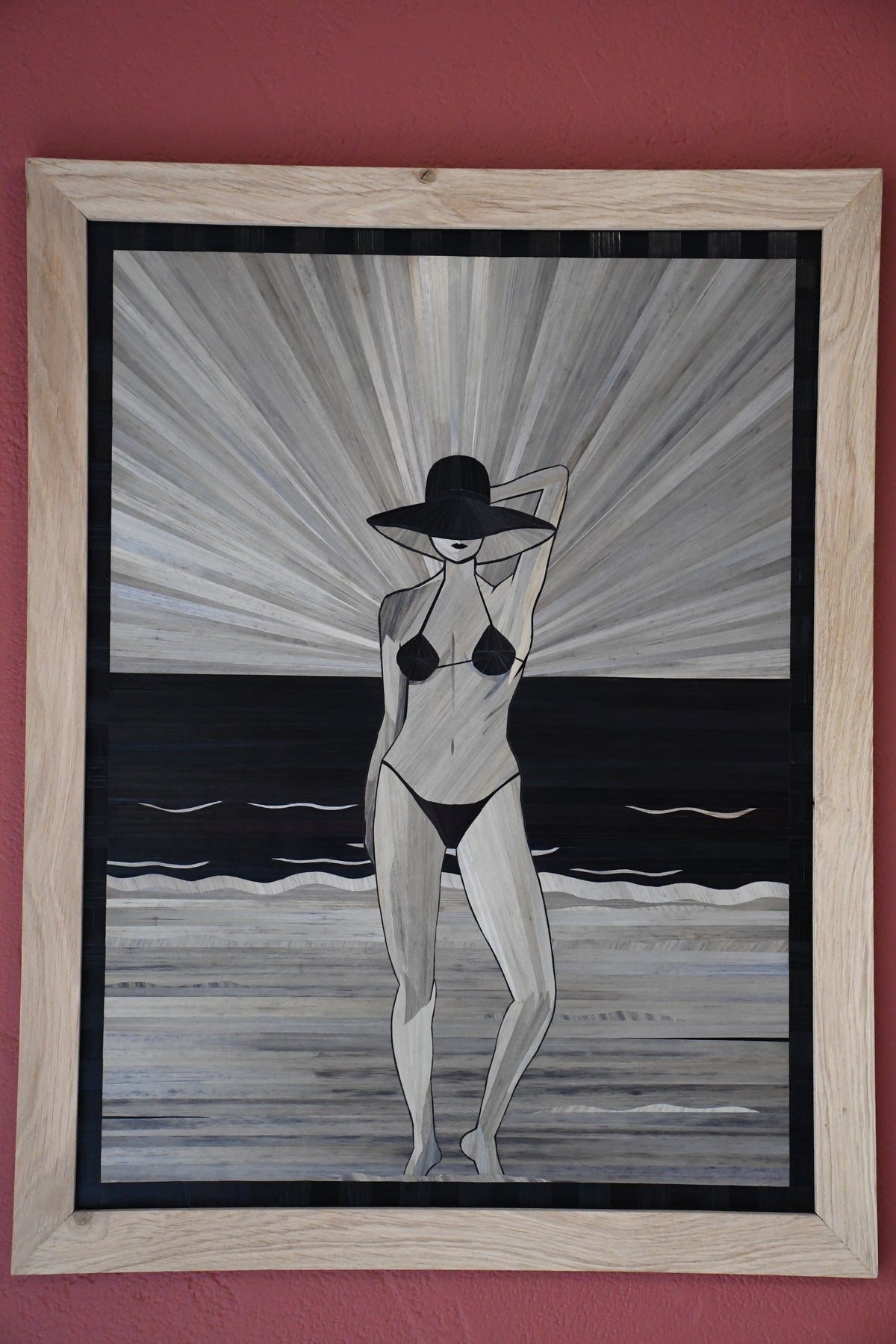 tableau en marqueterie de paille