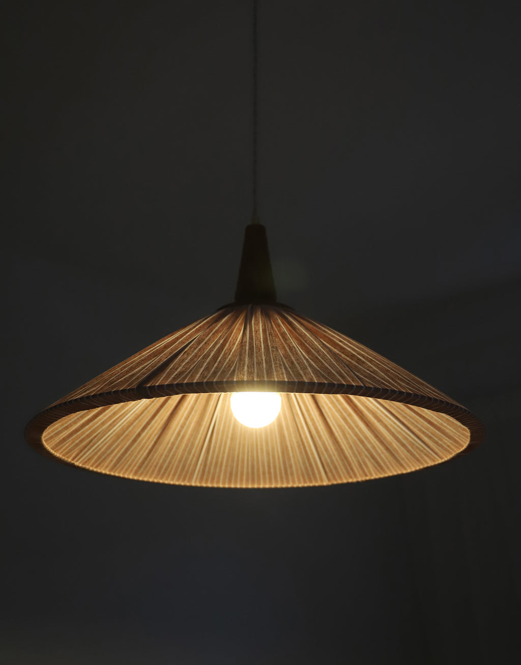 Suspension ELEONORE 60 cm, lin et coton rayé terra
