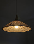 Suspension ELEONORE 60 cm, lin et coton rayé terra