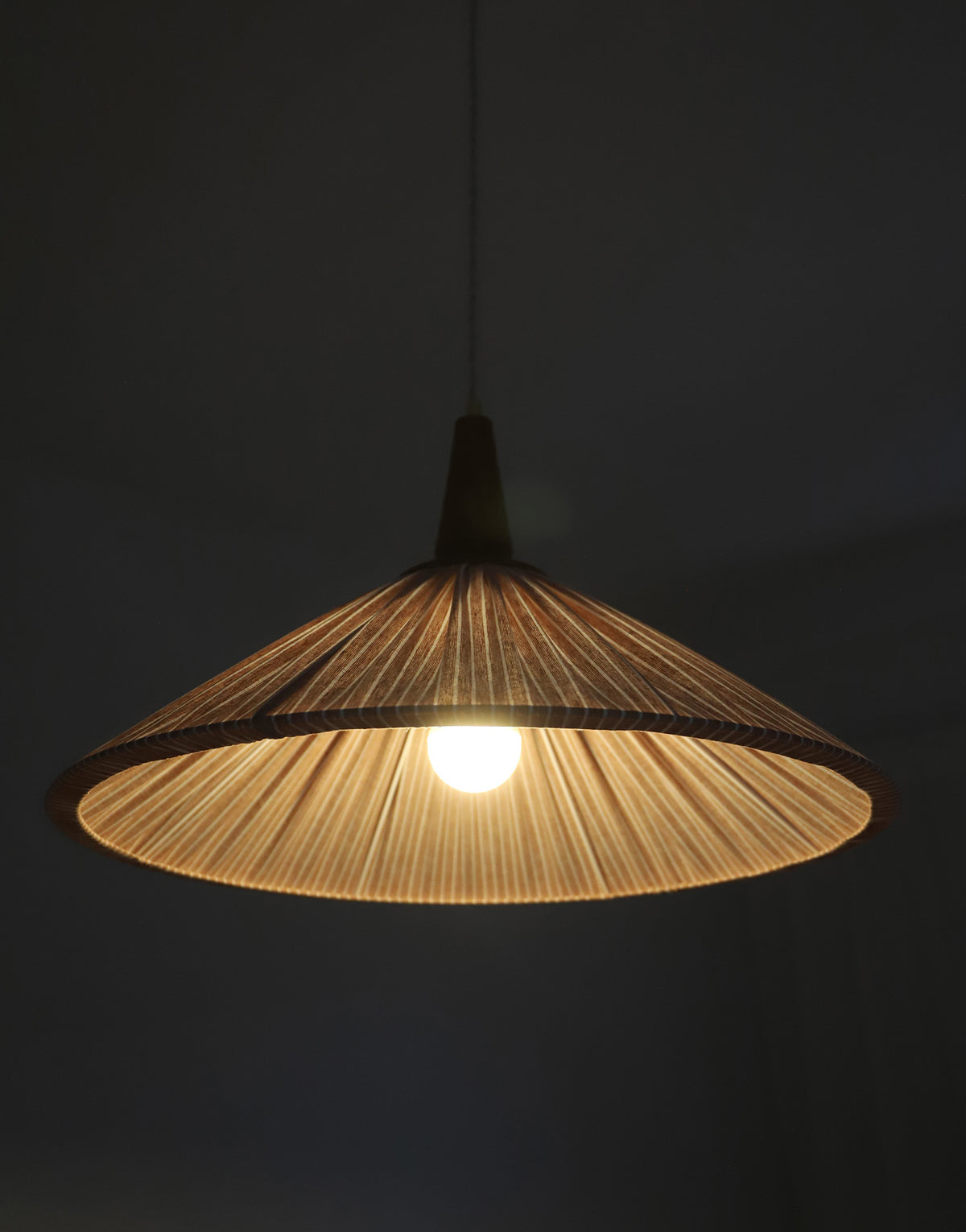 Suspension ELEONORE 60 cm, lin et coton rayé terra