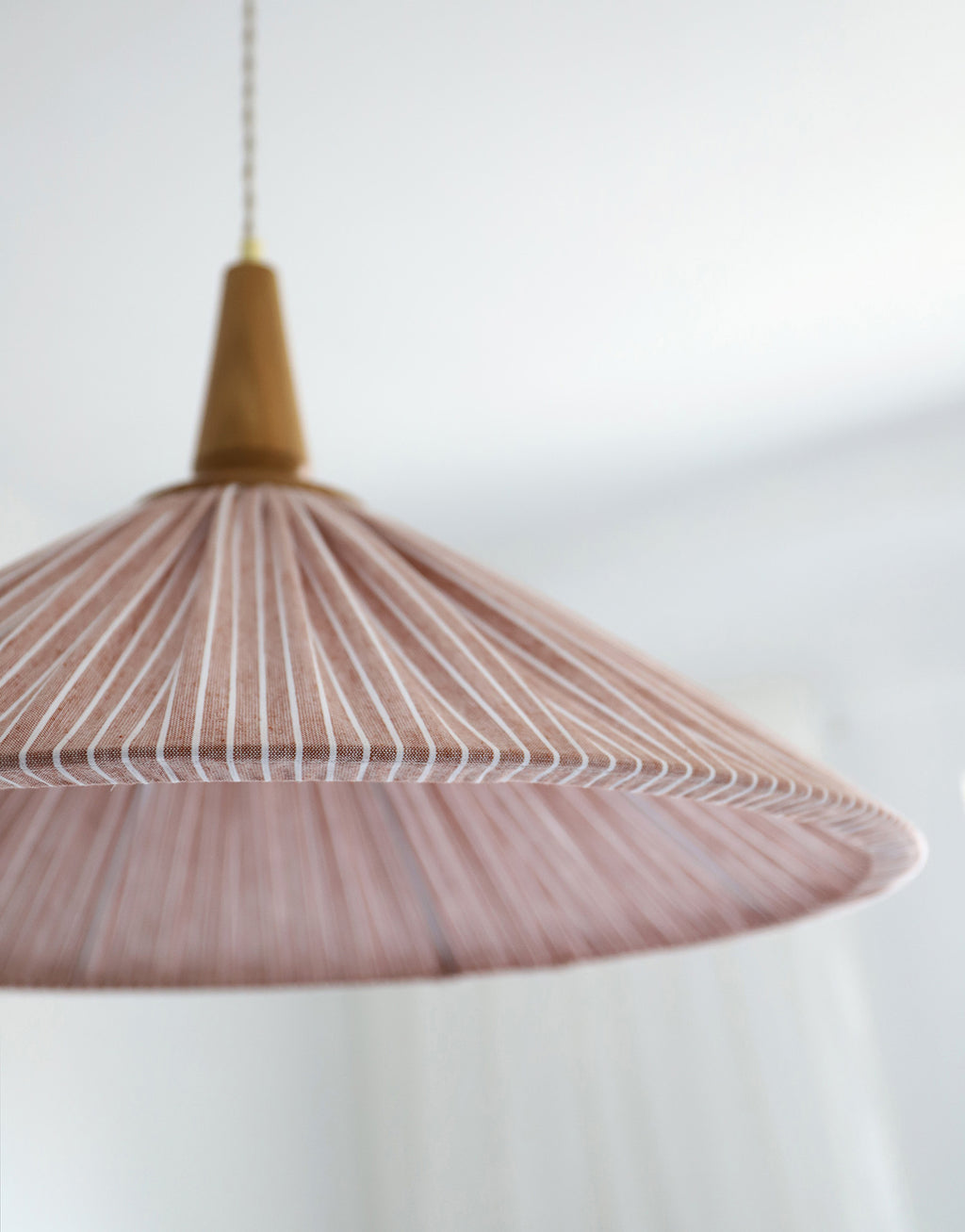 Suspension ELEONORE 60 cm, lin et coton rayé terra
