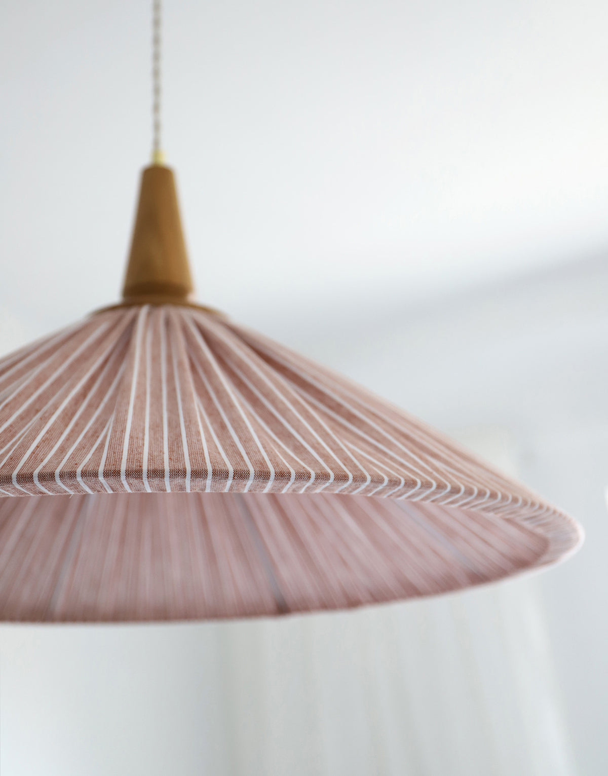 Suspension ELEONORE 60 cm, lin et coton rayé terra