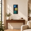 Trilogie de lumière — Tableau en marqueterie de paille