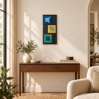 Trilogie de lumière — Tableau en marqueterie de paille