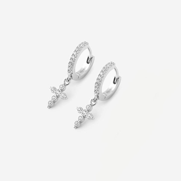 Boucles d'oreilles Croix Argent