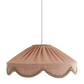 Suspension "Cosette" en Tissu Uni Lin Classic Linen - Abat-jour Festonné Style Vintage Made in France