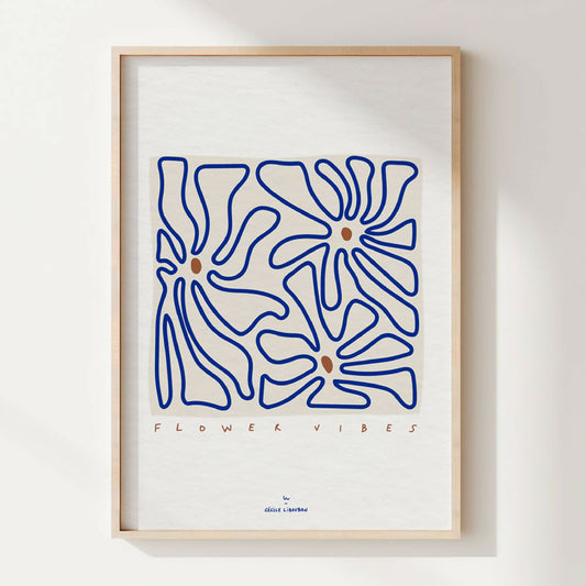 BLUE FLOWER VIBES ・ Affiche