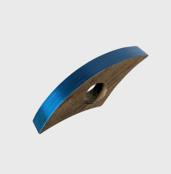 Marque-page en forme de bague en bois, marqueterie bleue roi, ouverture ovale