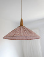 Suspension ELEONORE 60 cm, lin et coton rayé terra