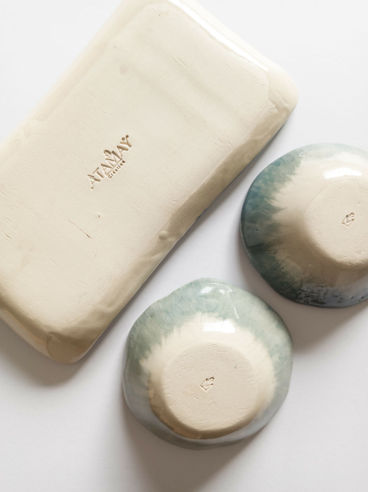 petit plat et coupelles "Clairière de Jade"