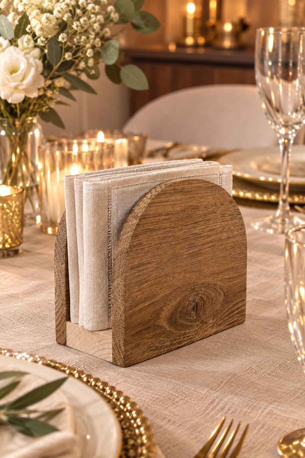 Support de serviettes de table en bois massif