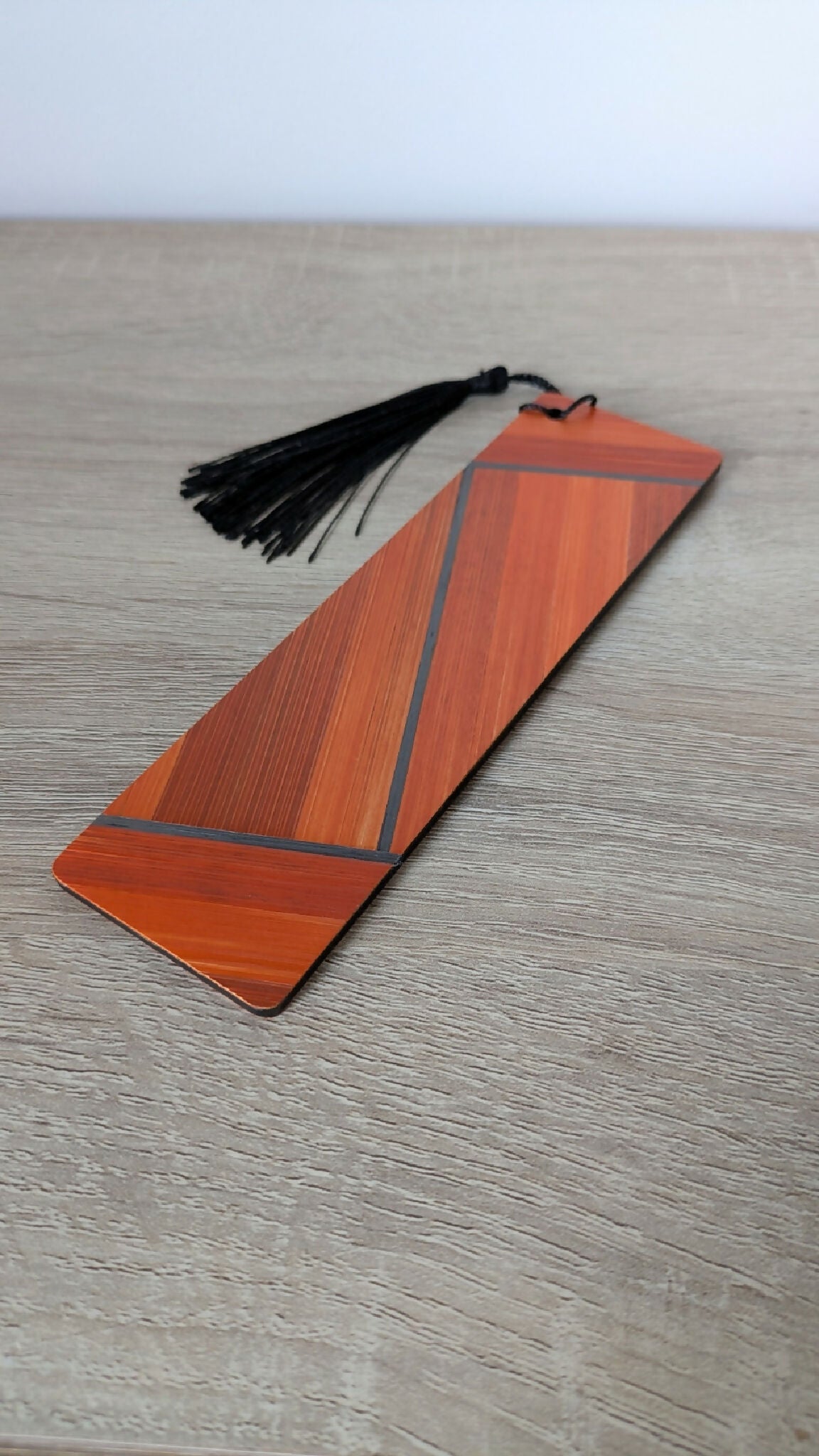 Marque-pages avec marqueterie de paille Orange/Gris Anthracite/Jaune
