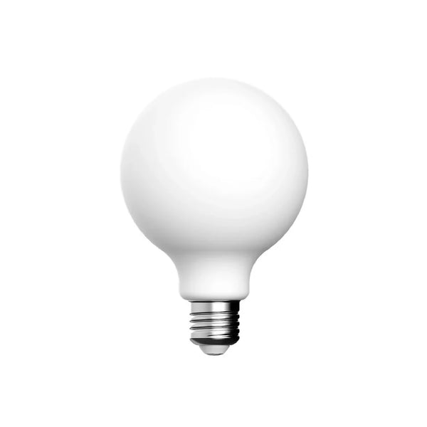Ampoule LED G95 effet porcelaine, ampoule opale mate et base à vis