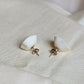Boucles d’oreilles puces “Élise” en porcelaine et argent 925