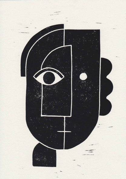Linogravure - LE BAISER .01