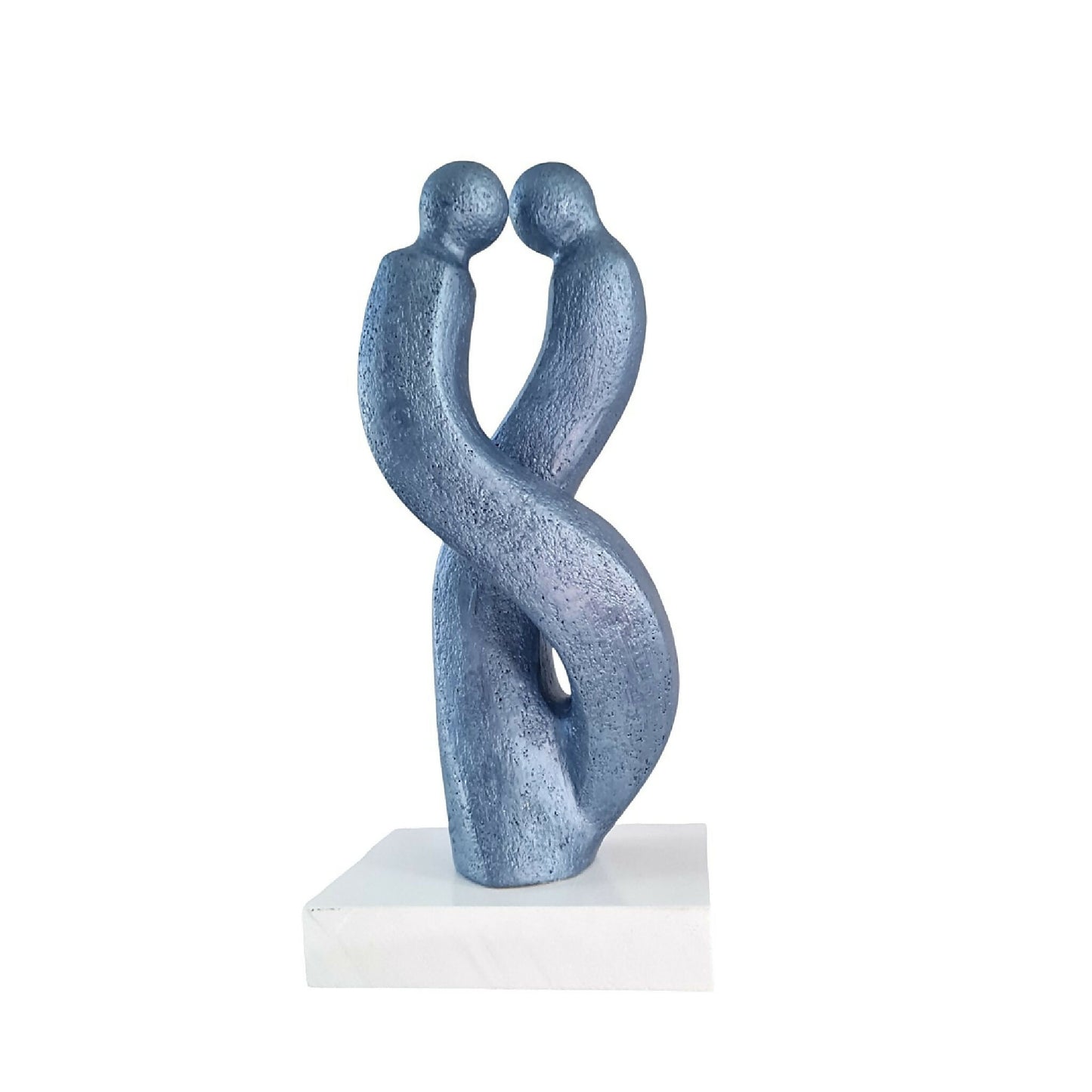 Sculpture contemporaine couple Blue emotion