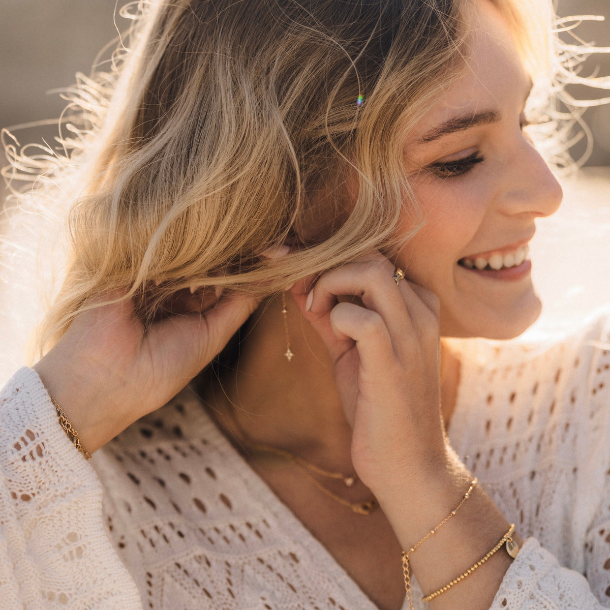 Boucles d'oreilles pendantes Étoile