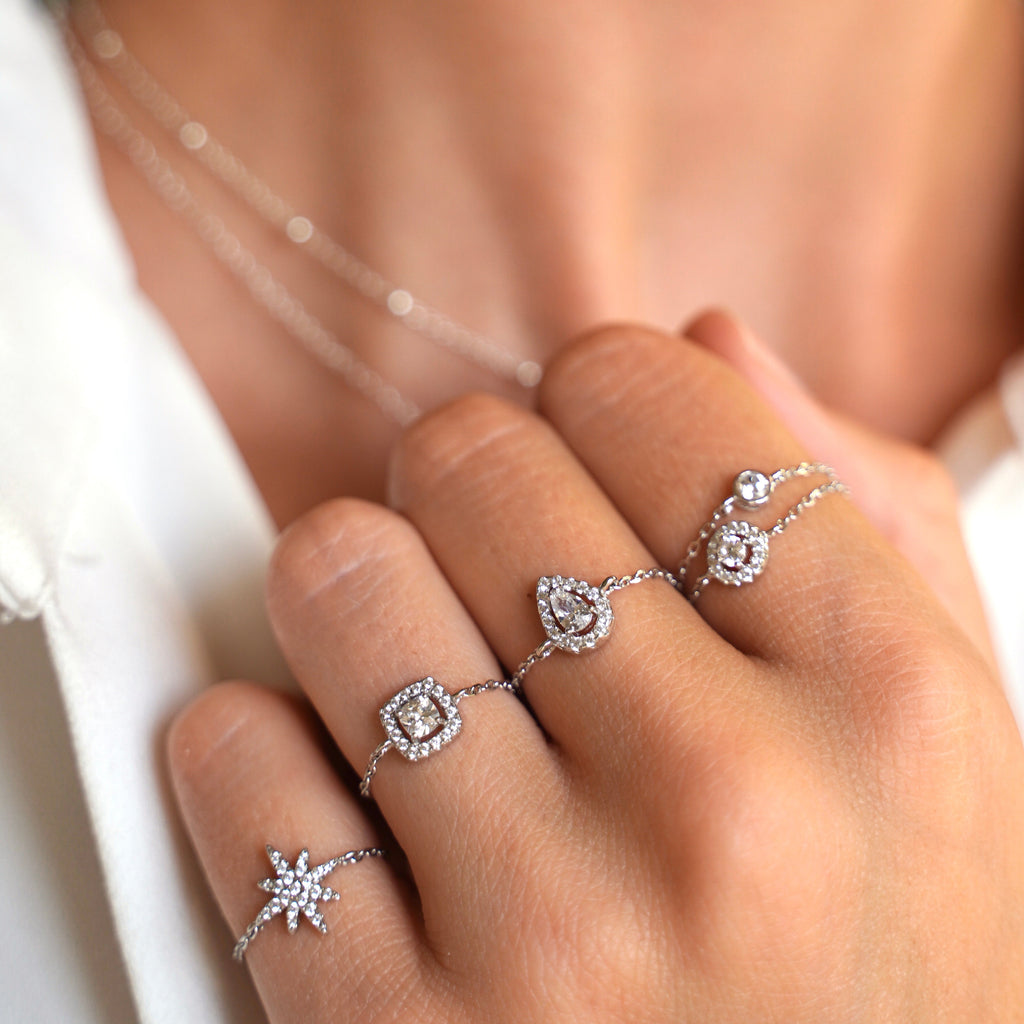 Bague chaine Goutte