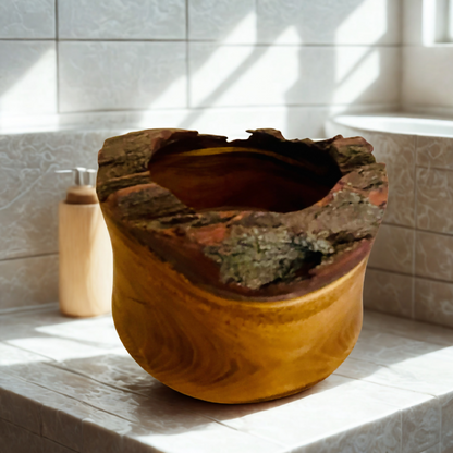 Cache pot en bois - Racine Alpine