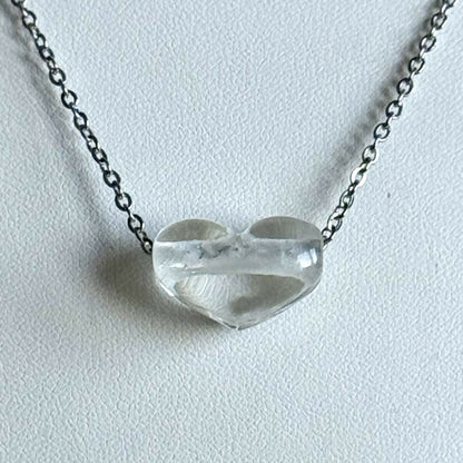 Collier - Coeur Glaçon - Perle en verre de Murano