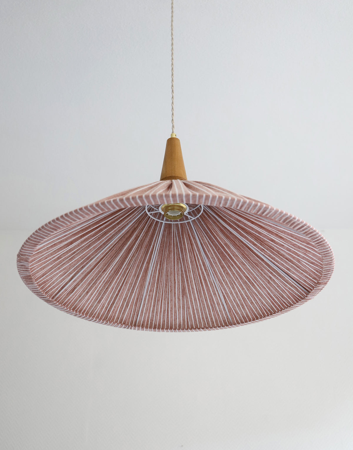 Suspension ELEONORE 60 cm, lin et coton rayé terra