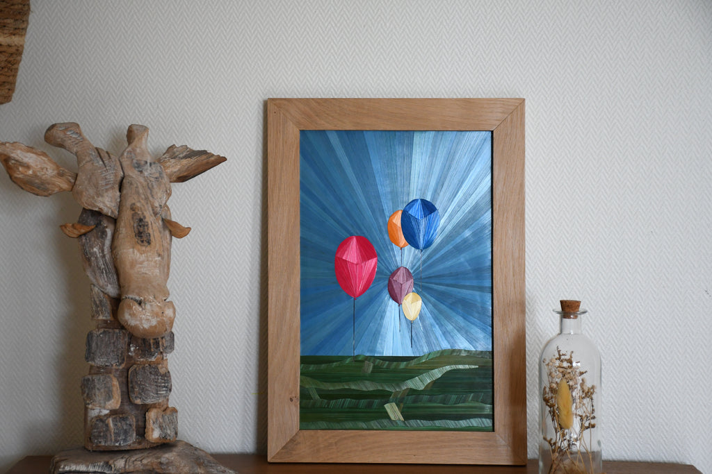 tableau en marqueterie de paille