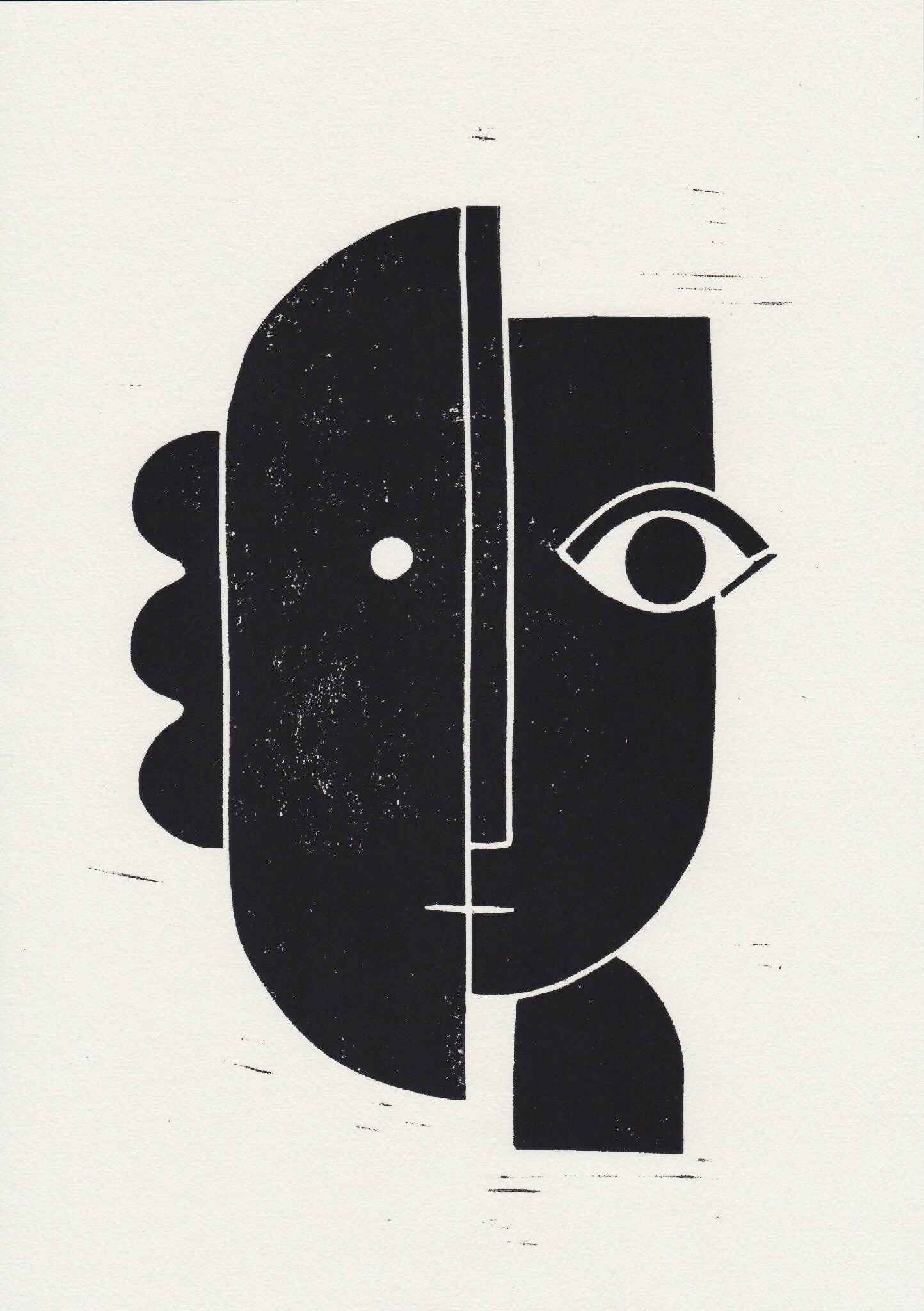 Linogravure - LE BAISER .02
