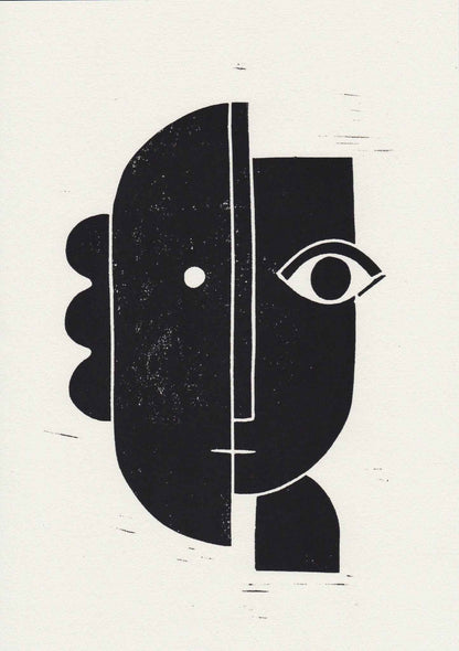 Linogravure - LE BAISER .02