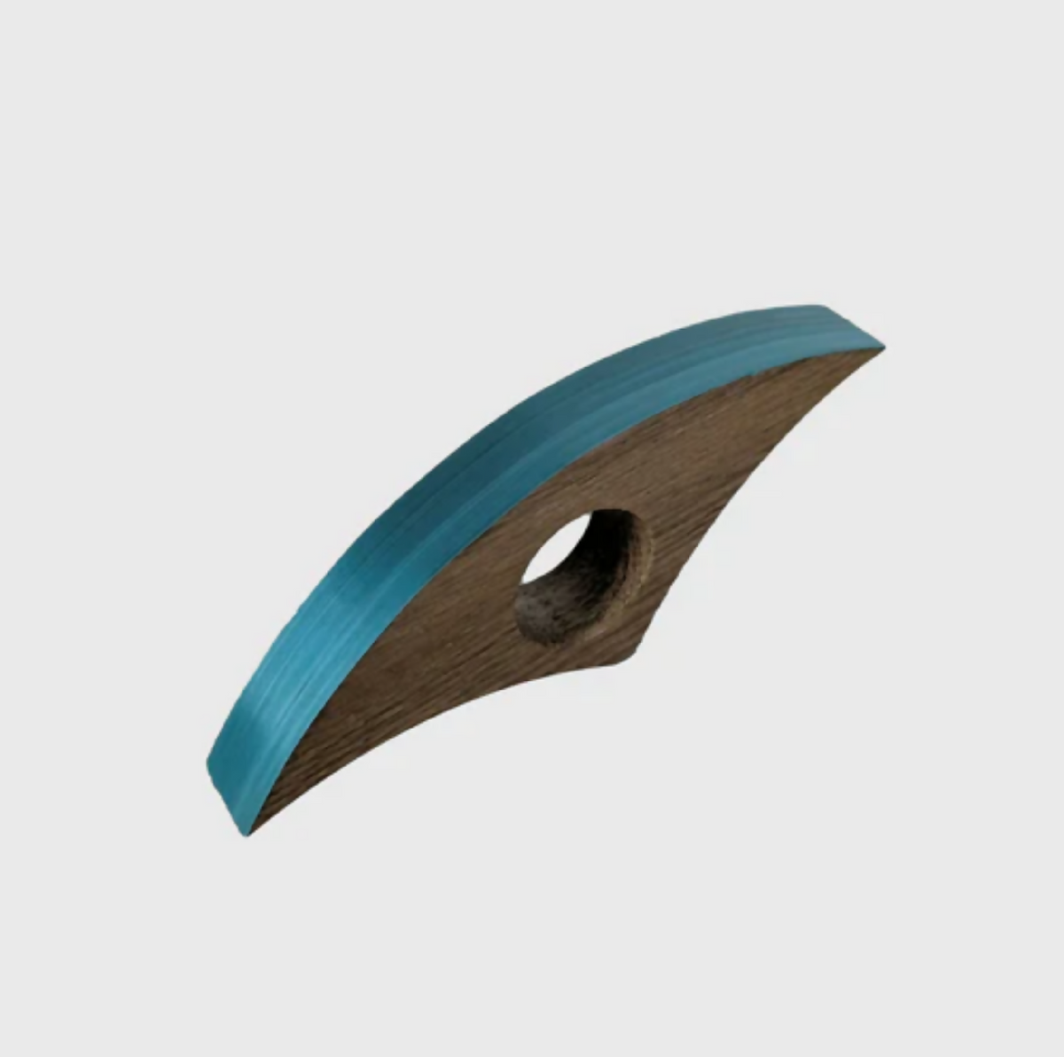 Marque-page en bois avec bord bleu turquoise et œil ajouré