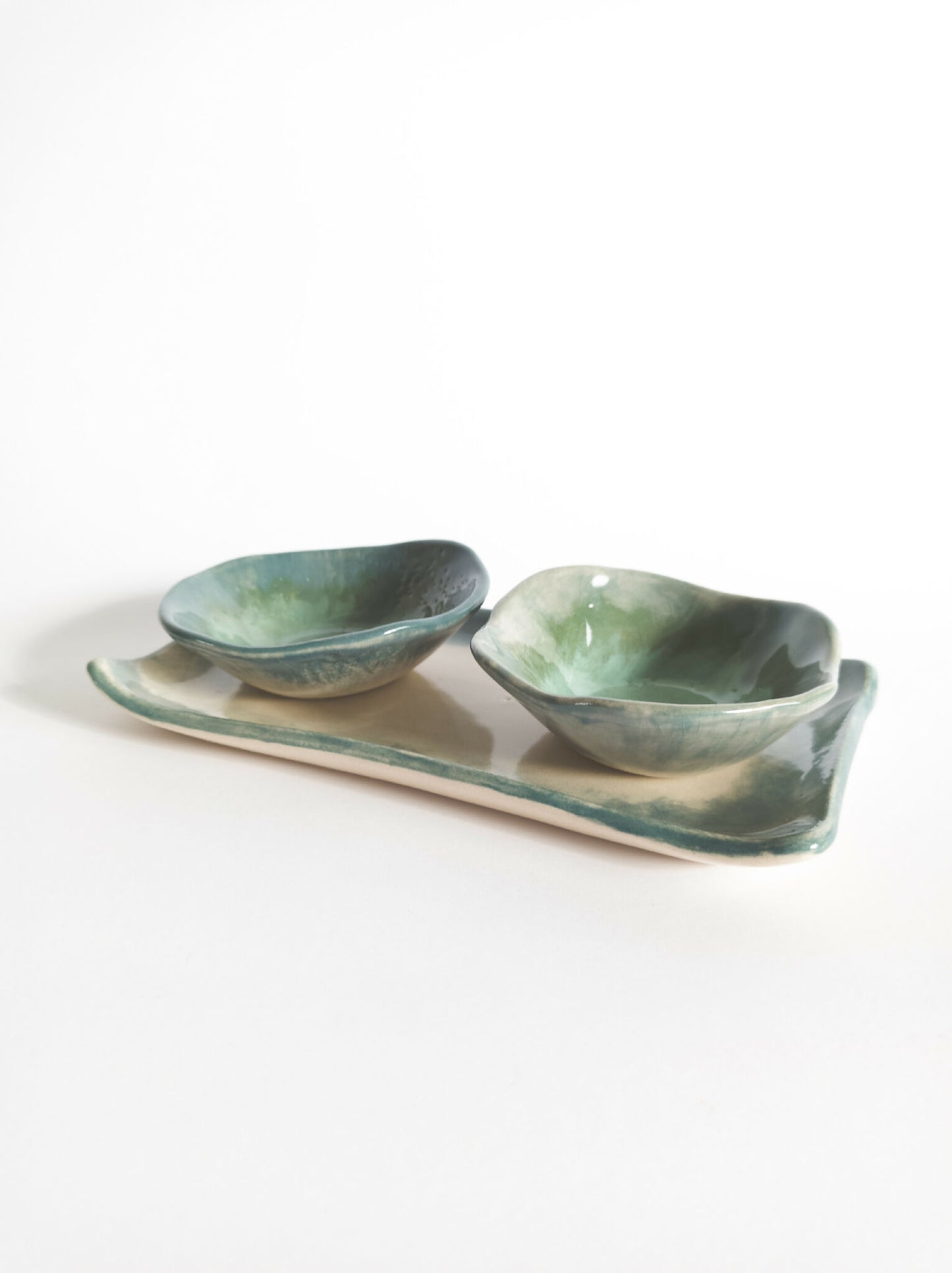 petit plat et coupelles "Clairière de Jade"