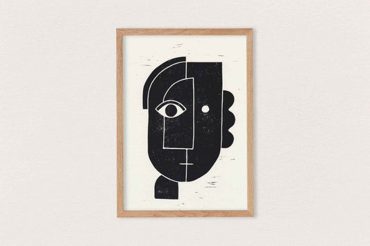 Linogravure - LE BAISER .01