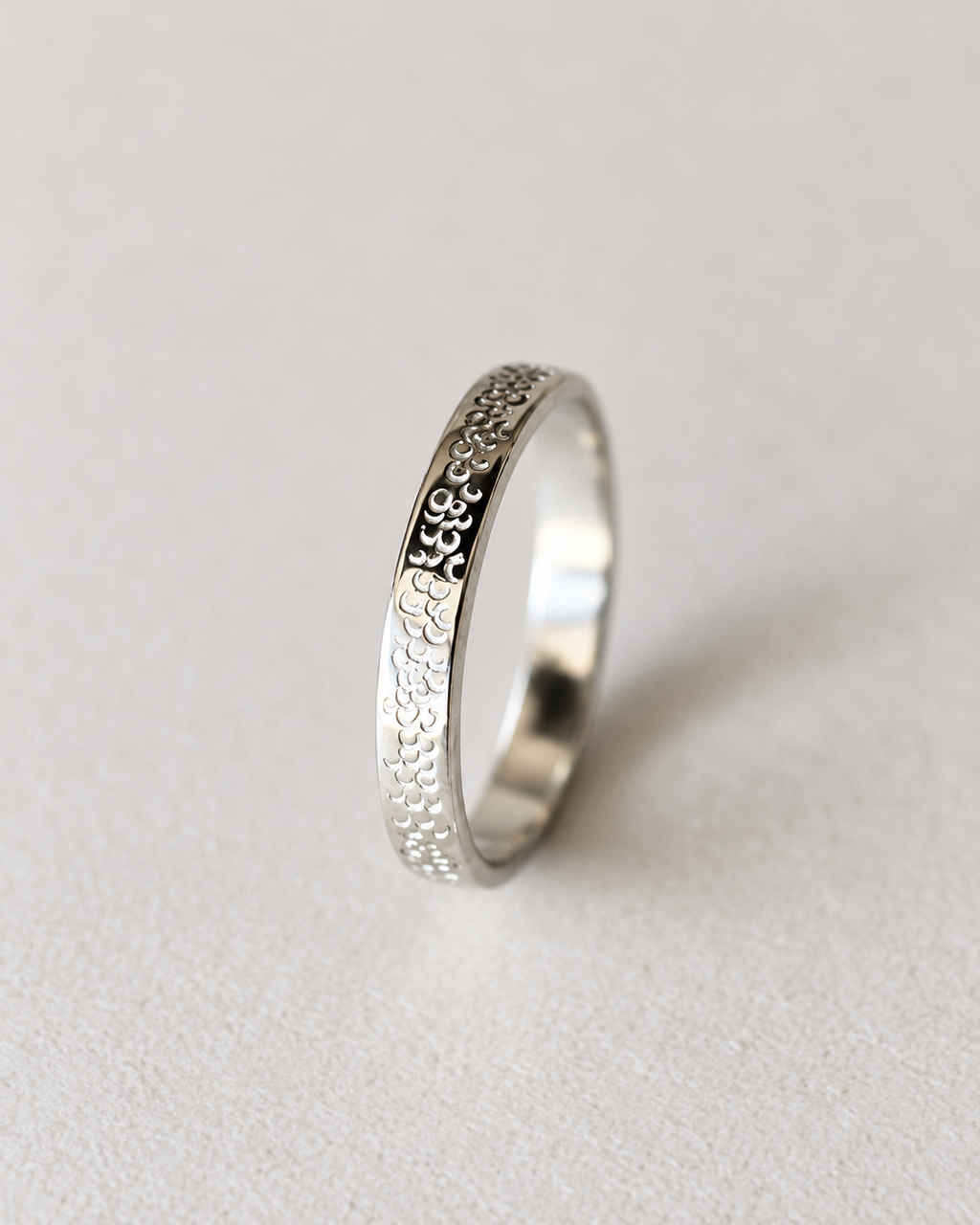 Alliance en argent massif personnalisable, motifs ronds, pour homme et pour femme