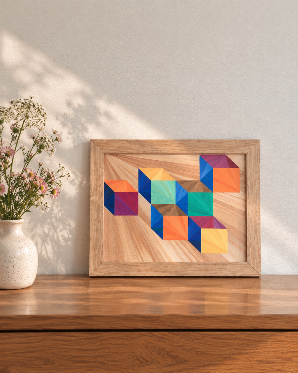 tableau en marqueterie de paille
