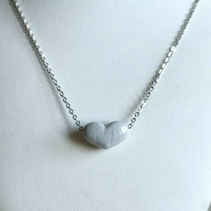 Collier - Coeur Nuageux - Perle en verre de Murano