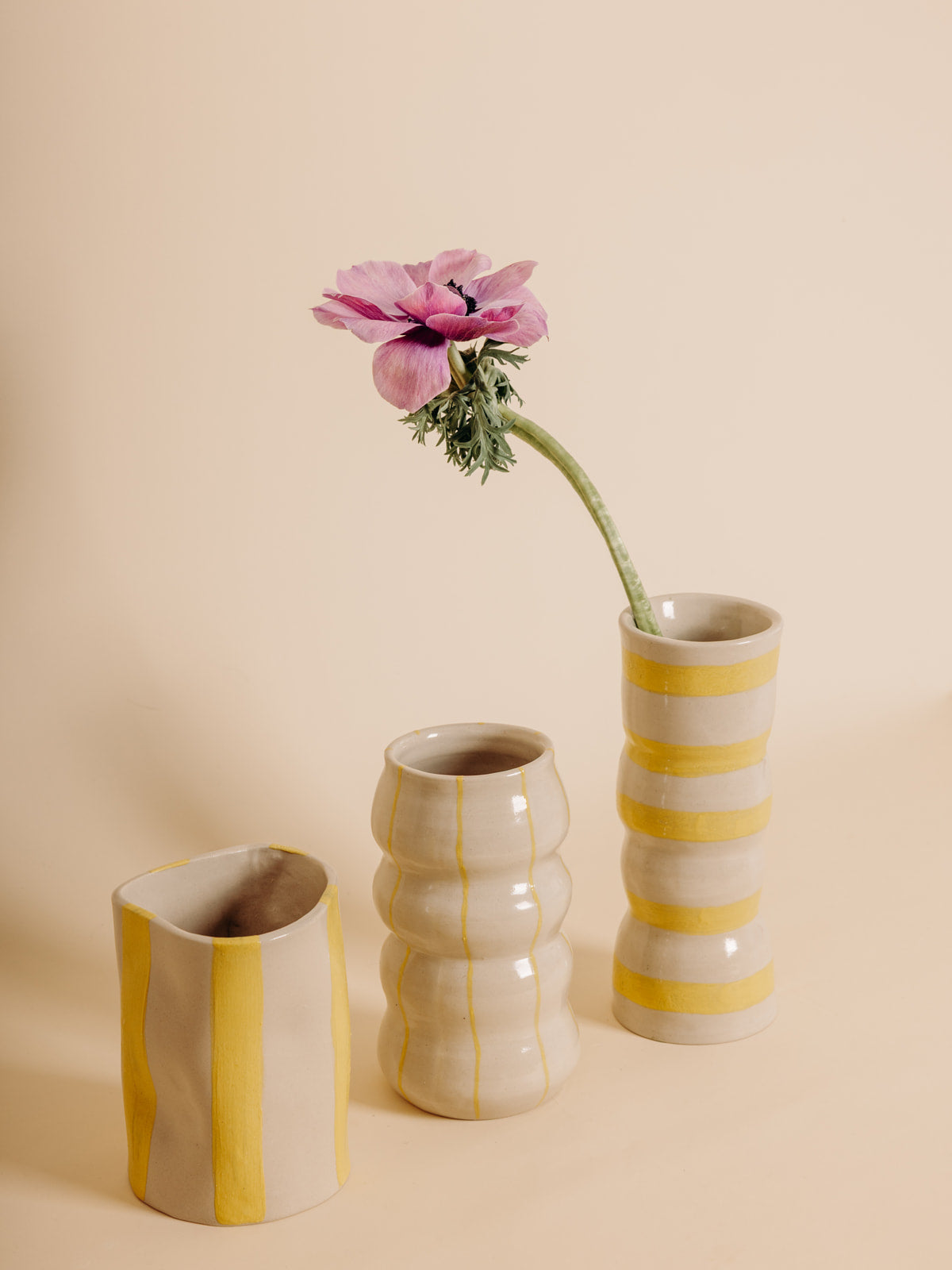 Vase CIRCUS rayé YELLOW