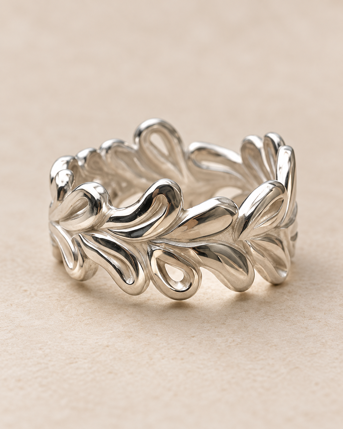 Bague couronne en argent massif 925