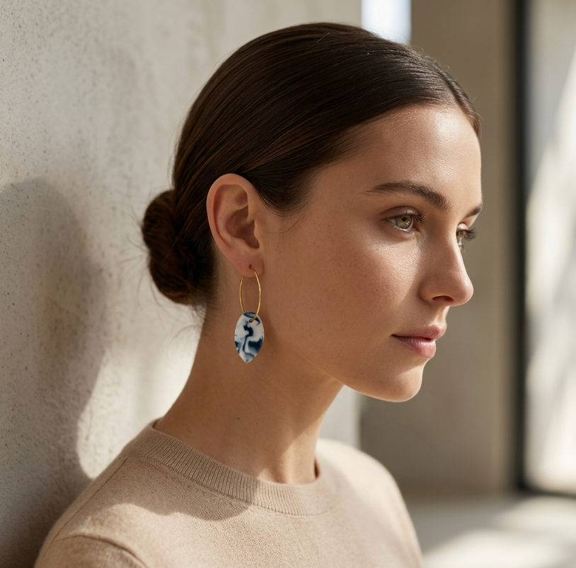 Boucles d'oreille créoles collection Yellow pour femme